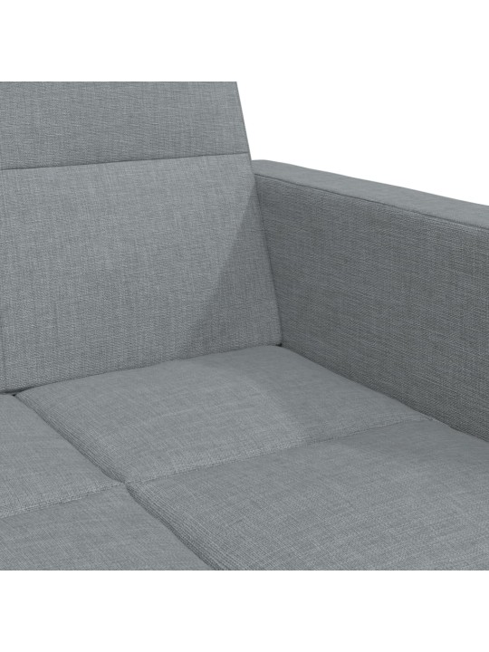 2místná rozkládací pohovka s podnožkou světle šedá textil