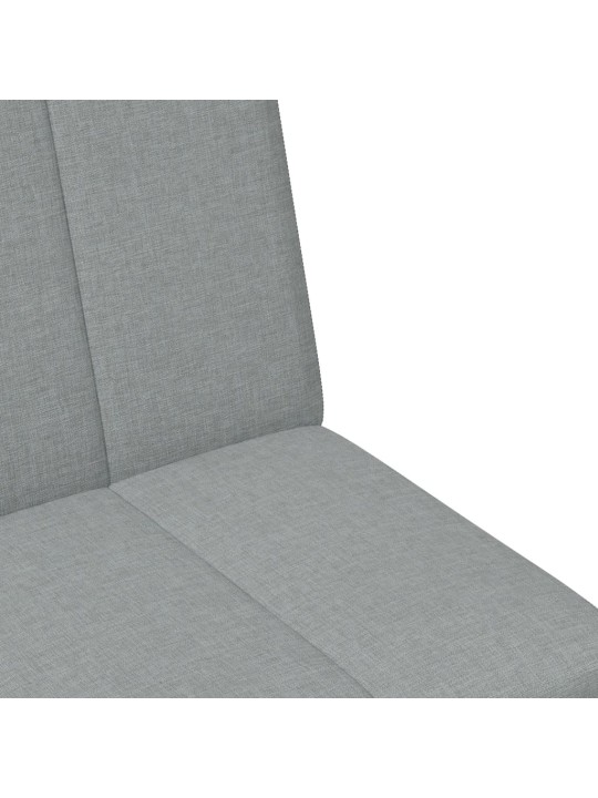 2místná rozkládací pohovka s podnožkou světle šedá textil