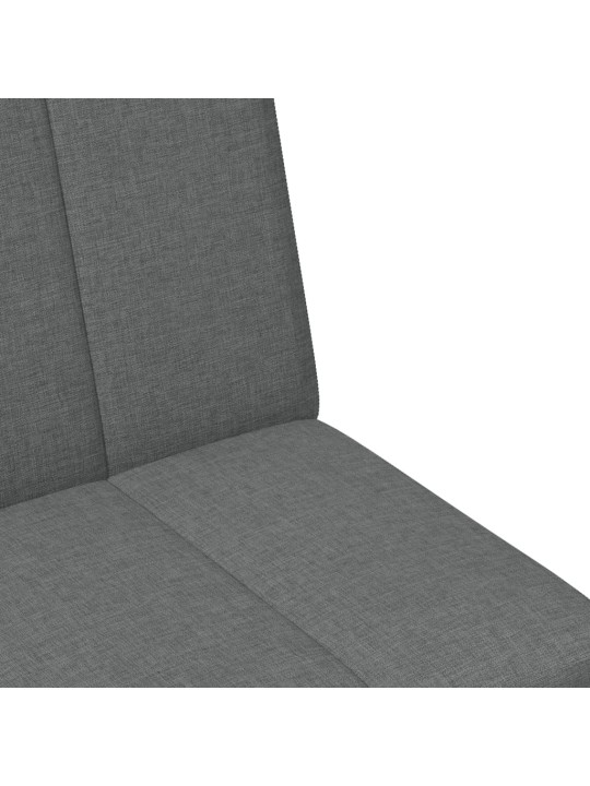2místná rozkládací pohovka s podnožkou tmavě šedá textil