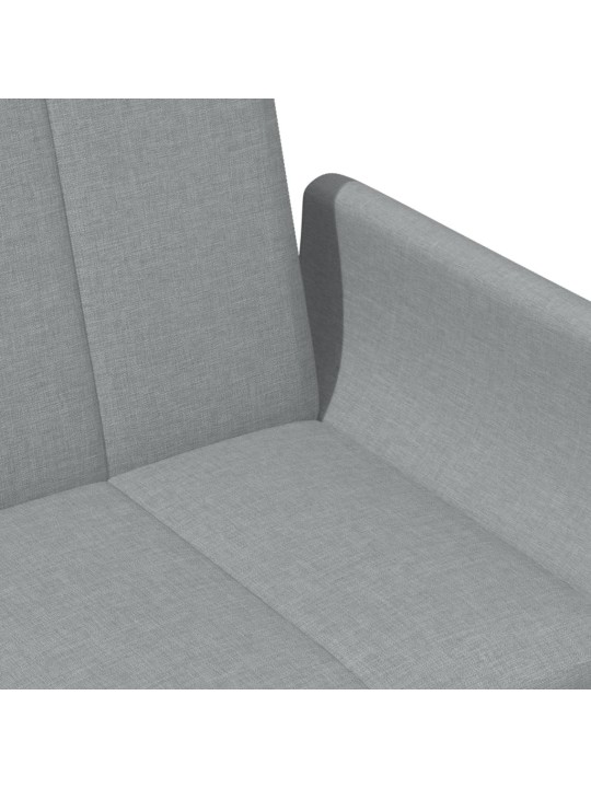 2místná rozkládací pohovka s podnožkou světle šedá textil