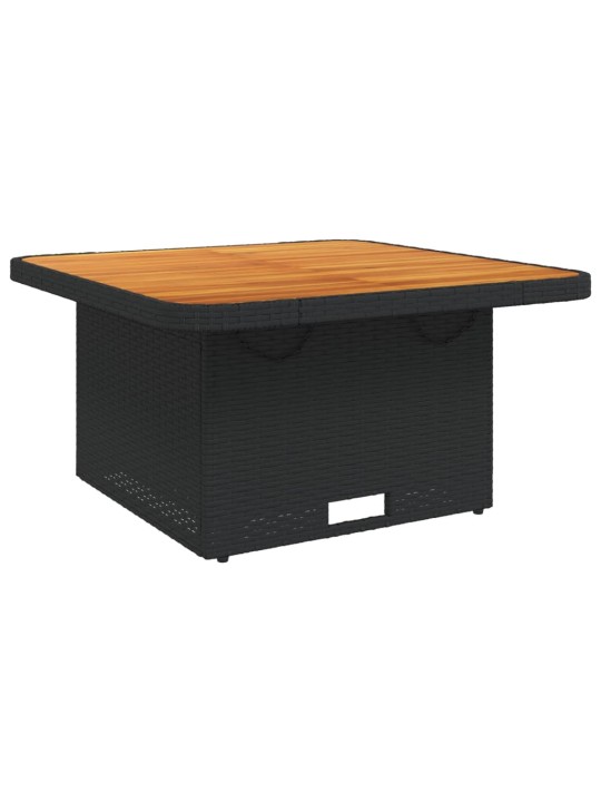 3dílný bistro set s poduškami černý polyratan