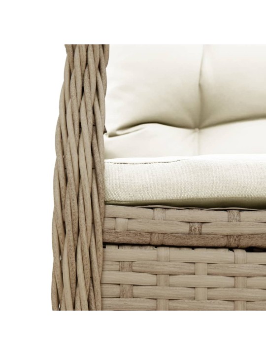 3dílný bistro set s poduškami béžový polyratan