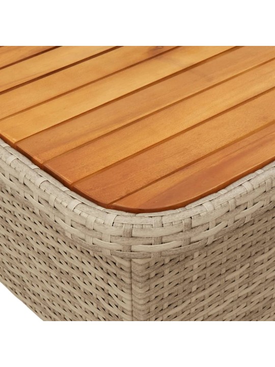 3dílný bistro set s poduškami béžový polyratan