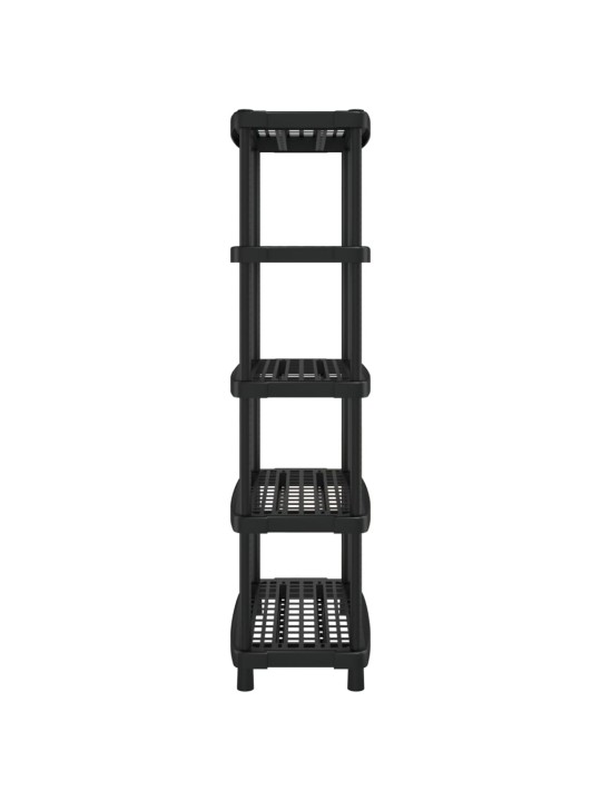 Úložný regál 5patrový černý 93,5 x 45,5 x 194,5 cm PP