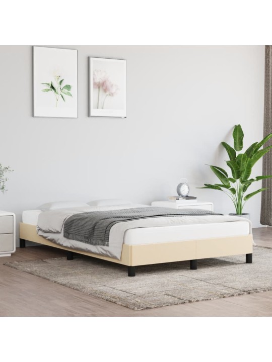 Rám postele bez matrací krémově 120x190 cm textil