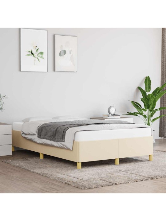 Rám postele bez matrací krémově 120x190 cm textil