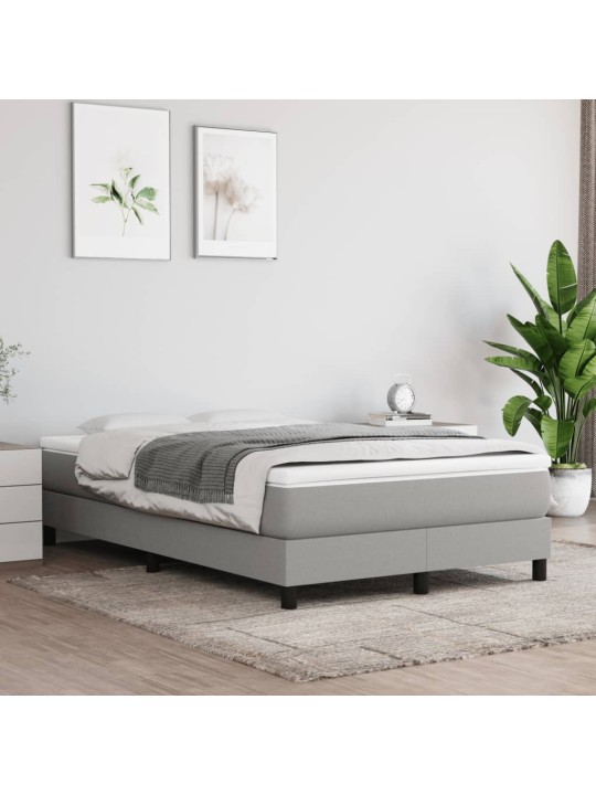 Box spring postel s matrací světle šedá 120x190 cm textil
