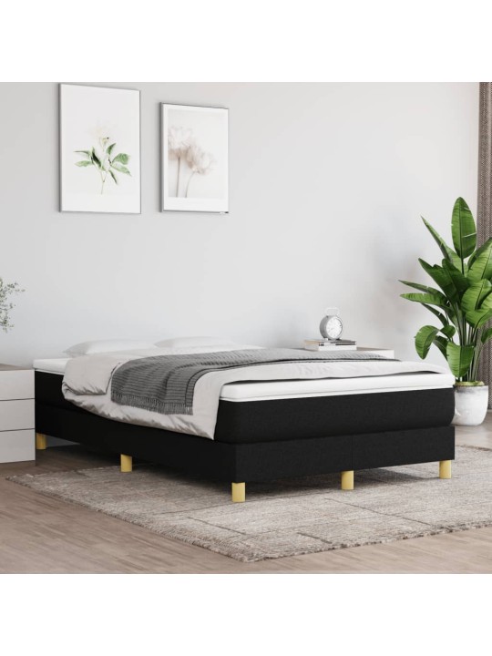 Box spring postel s matrací černá 120x190 cm textil