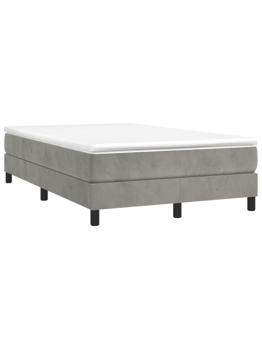 Box spring postel s matrací světle šedá 120x190 cm samet