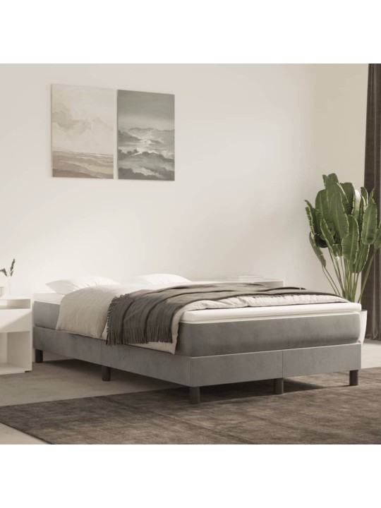 Box spring postel s matrací světle šedá 120x190 cm samet