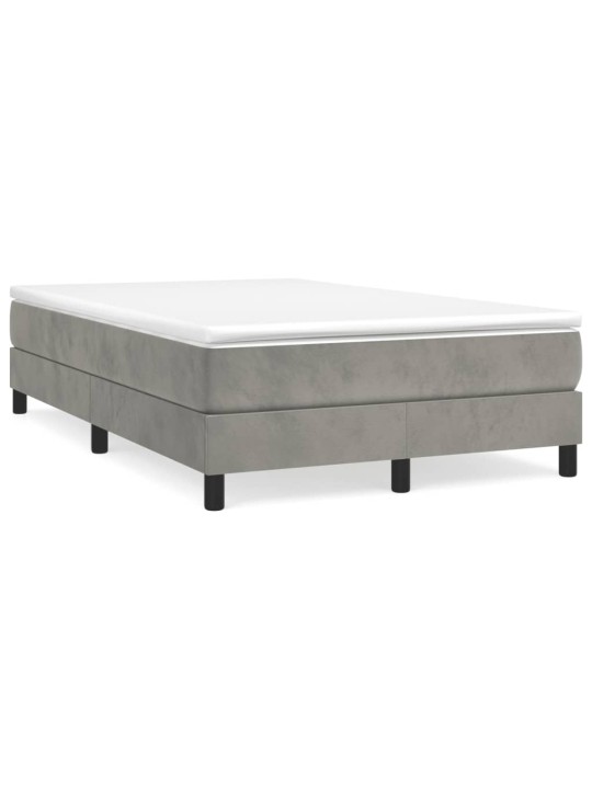 Box spring postel s matrací světle šedá 120x190 cm samet