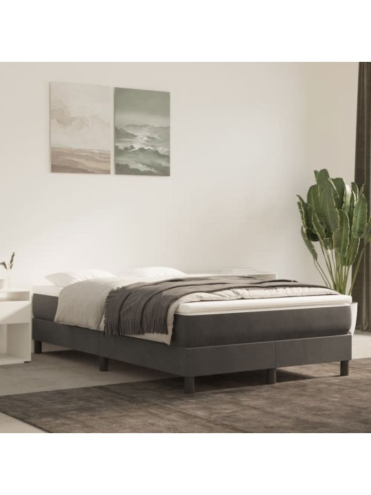 Box spring postel s matrací tmavě šedý 120x190 cm samet