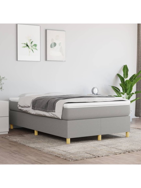 Box spring postel s matrací světle šedá 120x190 cm textil