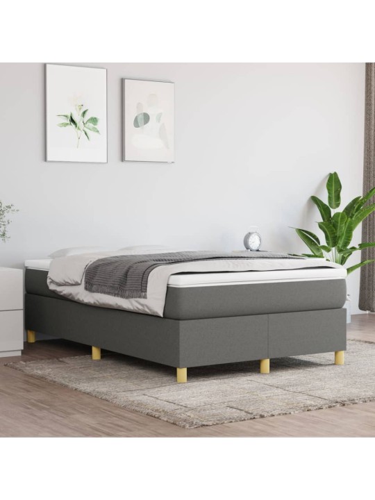 Box spring postel s matrací tmavě šedá 120x190 cm textil