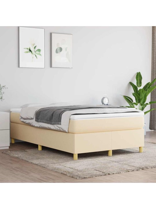 Box spring postel s matrací krémová 120x190 cm textil