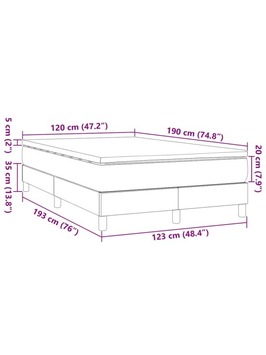 Box spring postel s matrací krémová 120x190 cm textil