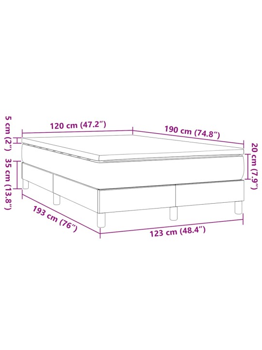 Box spring postel s matrací černá 120x190 cm textil