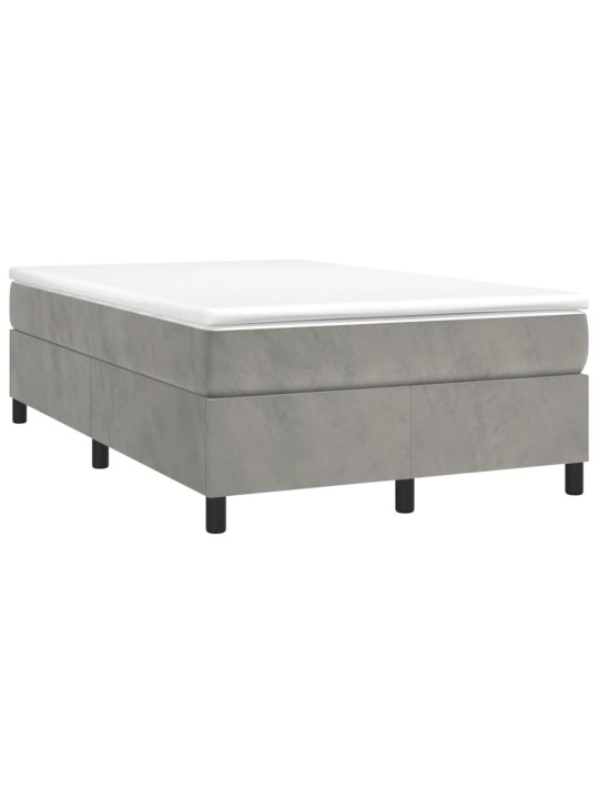 Box spring postel s matrací světle šedá 120x190 cm samet