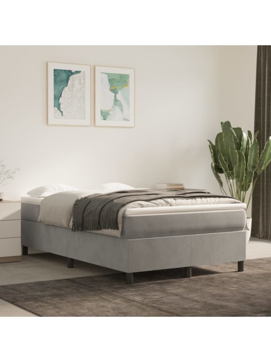 Box spring postel s matrací světle šedá 120x190 cm samet