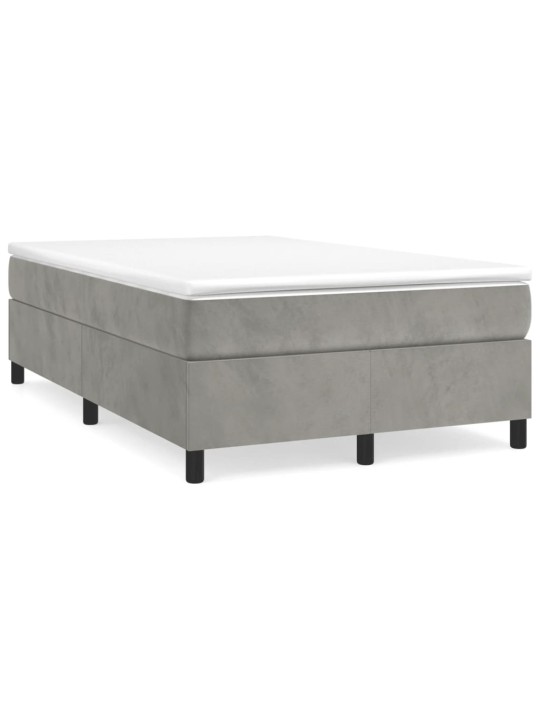 Box spring postel s matrací světle šedá 120x190 cm samet