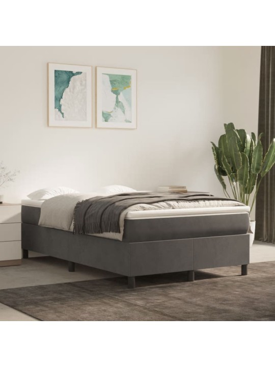 Box spring postel s matrací tmavě šedý 120x190 cm samet