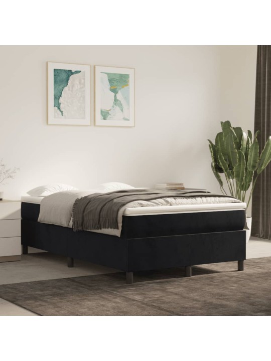 Box spring postel s matrací černá 120 x 190 cm samet