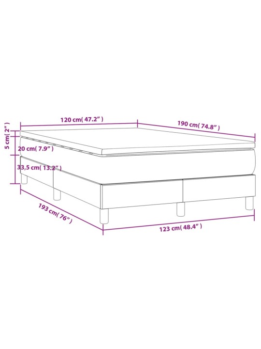 Box spring postel s matrací černá 120 x 190 cm samet