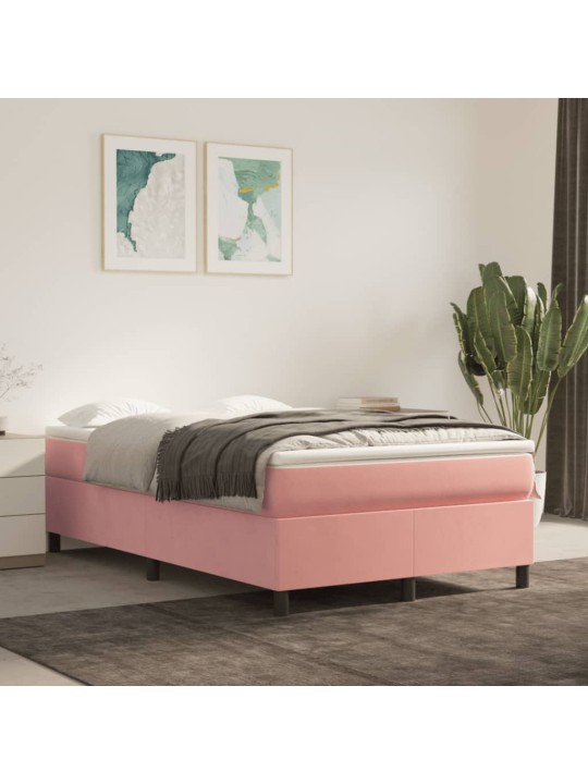 Box spring postel s matrací růžová 120x190 cm samet