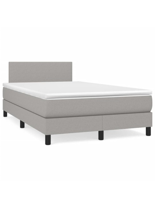 Box spring postel s matrací světle šedá 120x190 cm textil