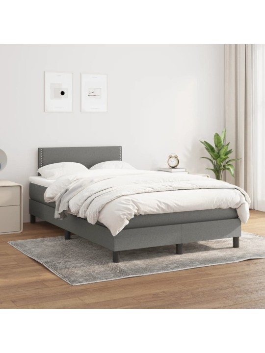 Box spring postel s matrací tmavě šedá 120x190 cm textil