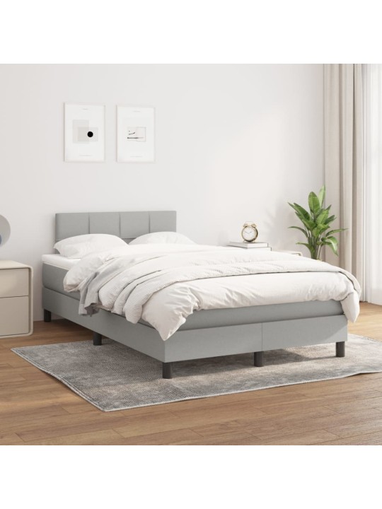 Box spring postel s matrací světle šedá 120x190 cm textil