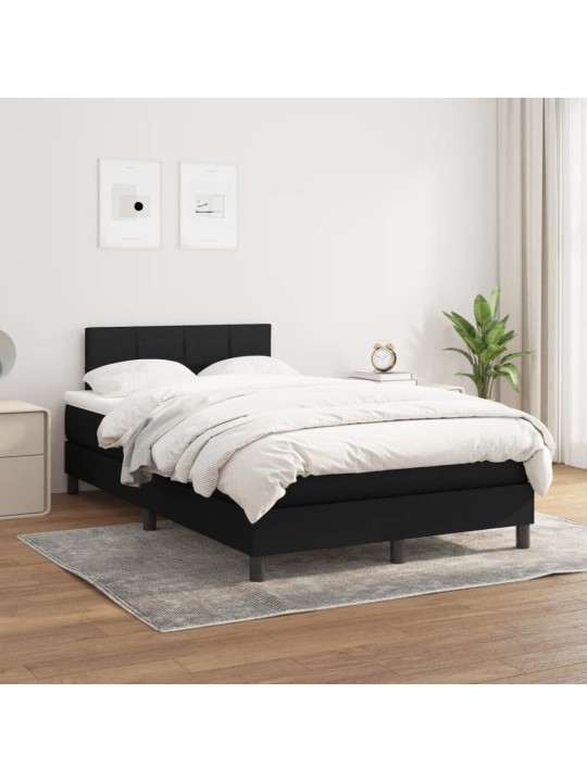 Box spring postel s matrací černá 120x190 cm textil