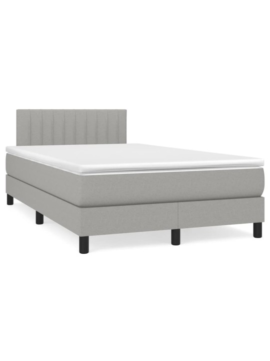 Box spring postel s matrací světle šedá 120x190 cm textil