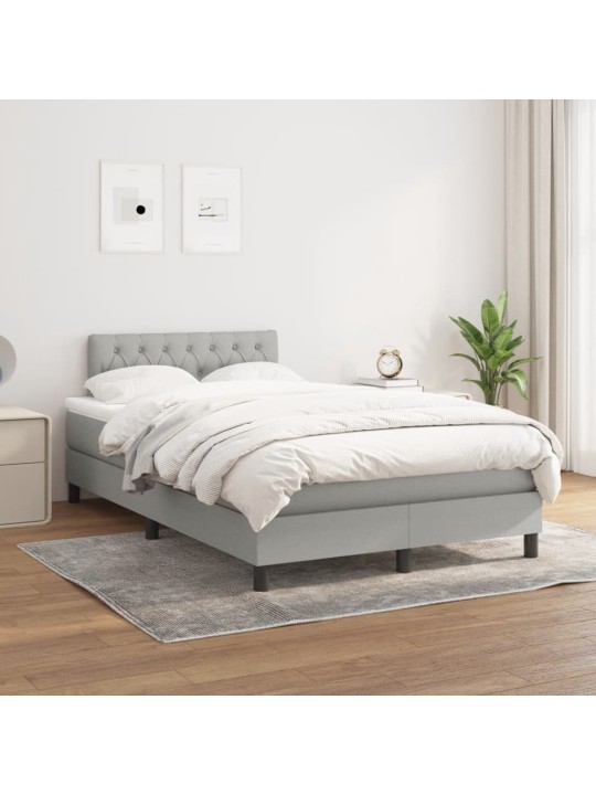 Box spring postel s matrací světle šedá 120x190 cm textil
