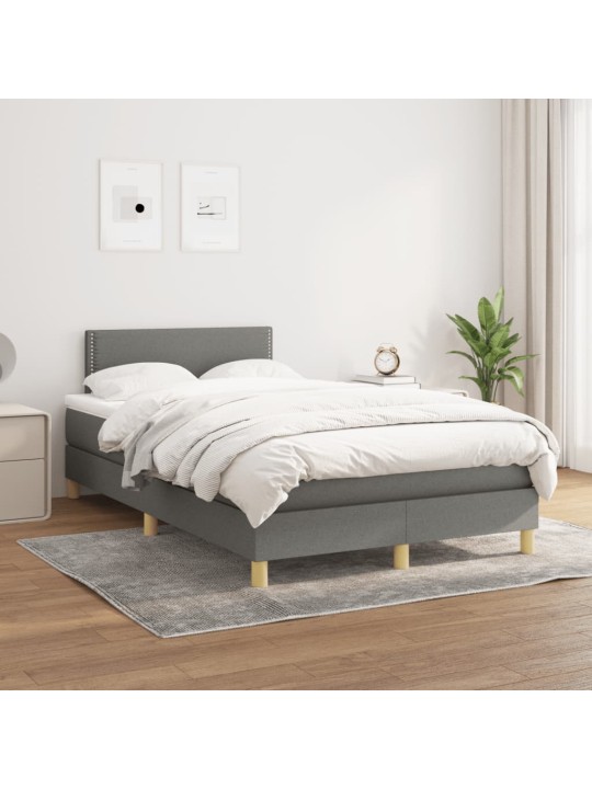Box spring postel s matrací tmavě šedá 120x190 cm textil