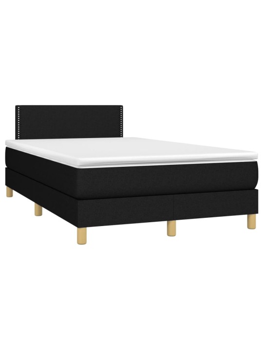 Box spring postel s matrací černá 120x190 cm textil