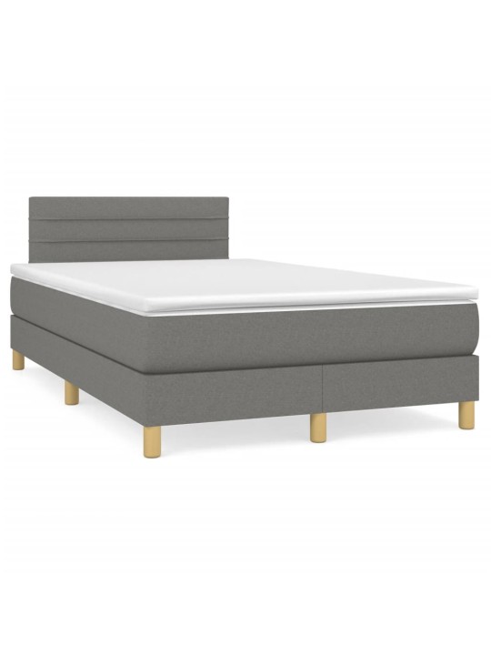 Box spring postel s matrací tmavě šedá 120x190 cm textil