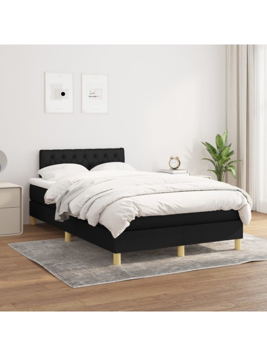 Box spring postel s matrací černá 120x190 cm textil
