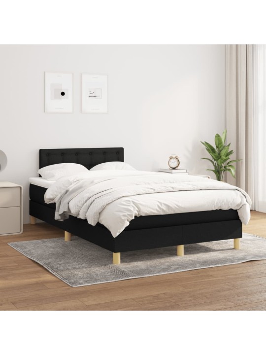Box spring postel s matrací černá 120x190 cm textil