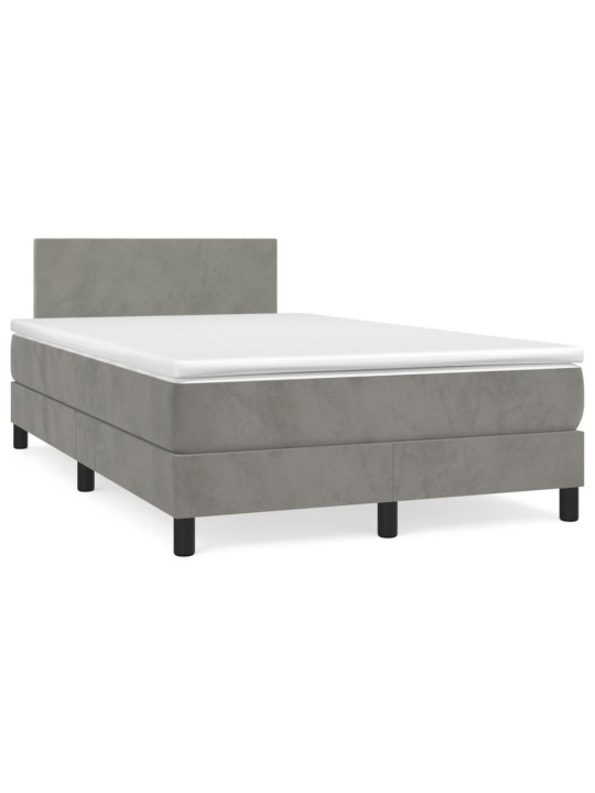 Box spring postel s matrací světle šedá 120x190 cm samet