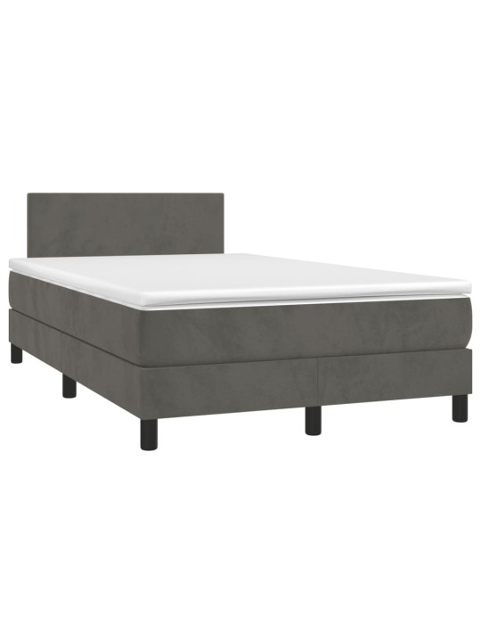 Box spring postel s matrací tmavě šedý 120x190 cm samet