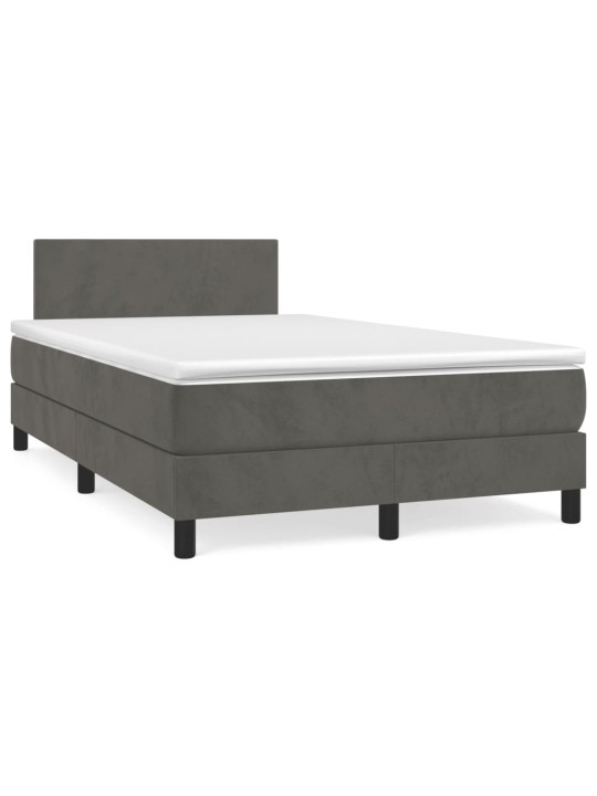 Box spring postel s matrací tmavě šedý 120x190 cm samet
