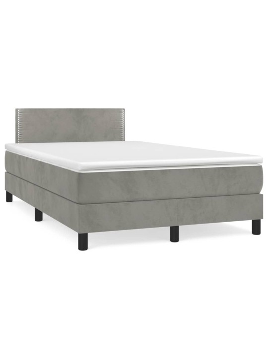 Box spring postel s matrací světle šedá 120x190 cm samet