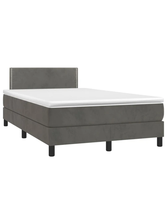 Box spring postel s matrací tmavě šedý 120x190 cm samet