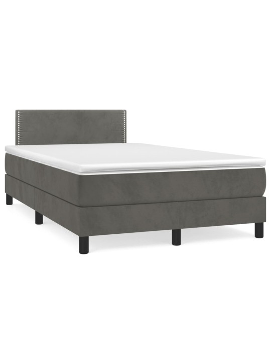 Box spring postel s matrací tmavě šedý 120x190 cm samet
