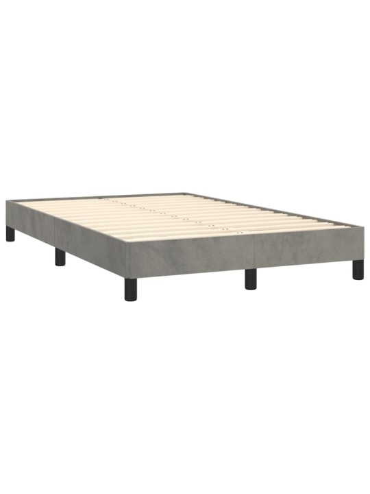 Box spring postel s matrací světle šedá 120x190 cm samet