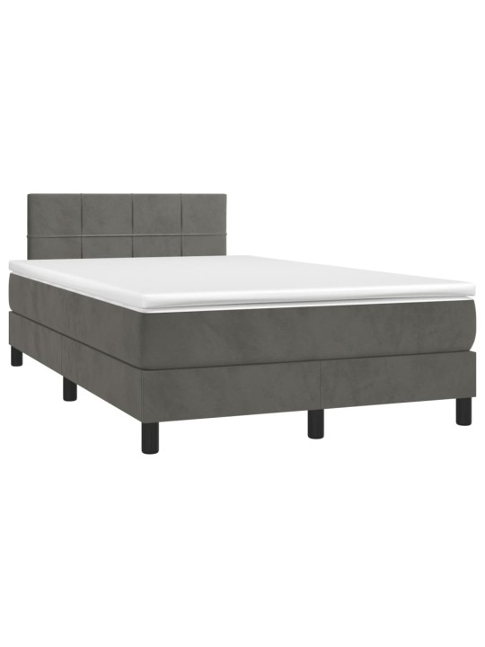 Box spring postel s matrací tmavě šedý 120x190 cm samet
