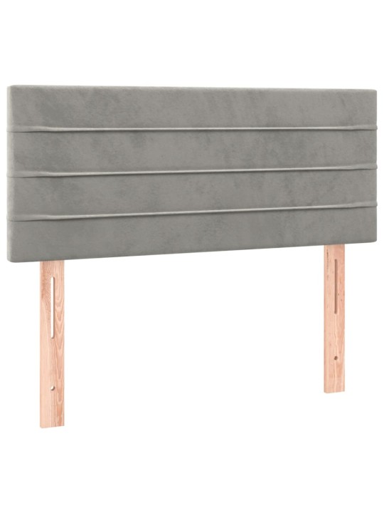 Box spring postel s matrací světle šedá 120x190 cm samet