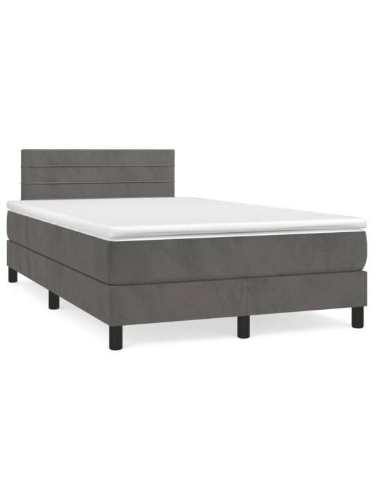 Box spring postel s matrací tmavě šedý 120x190 cm samet
