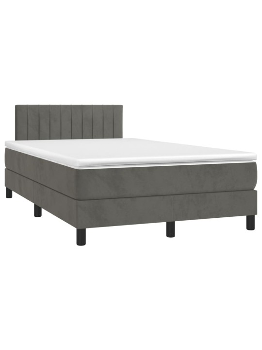 Box spring postel s matrací tmavě šedý 120x190 cm samet